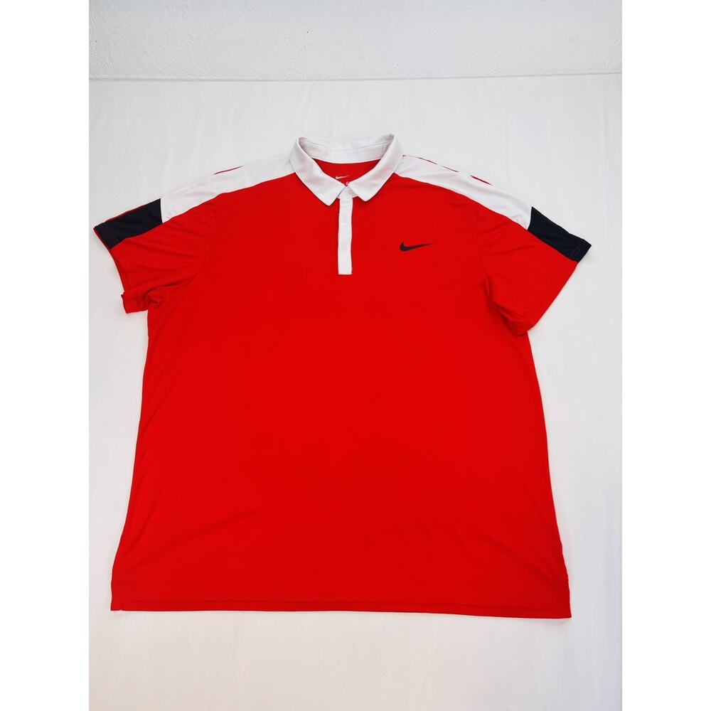Nike Dri-Fit Golf Men’s Polo Shirt Size 2XL Red Black White
